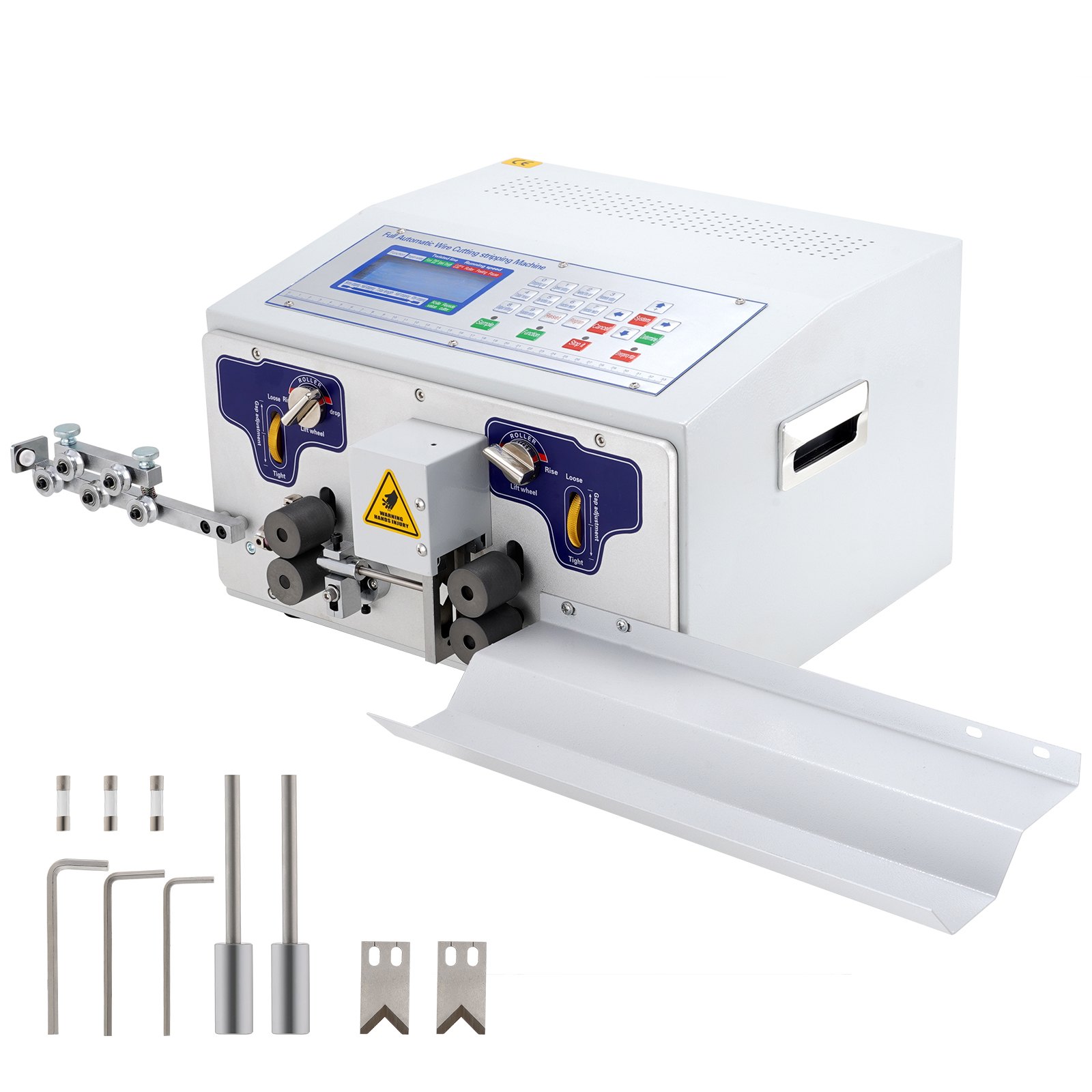VEVOR Automatic Wire Stripper Machine 300W, Computerized Wire Stripping and Peeling Machine, Wire Stripping Tool with Straightener and Collection Plate for 0.1-10 Square Millimeters Wires