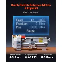 Metal Lathe Machine 8.7 x 18 in Precision Bench Power Metal Lathe Automatic Feed