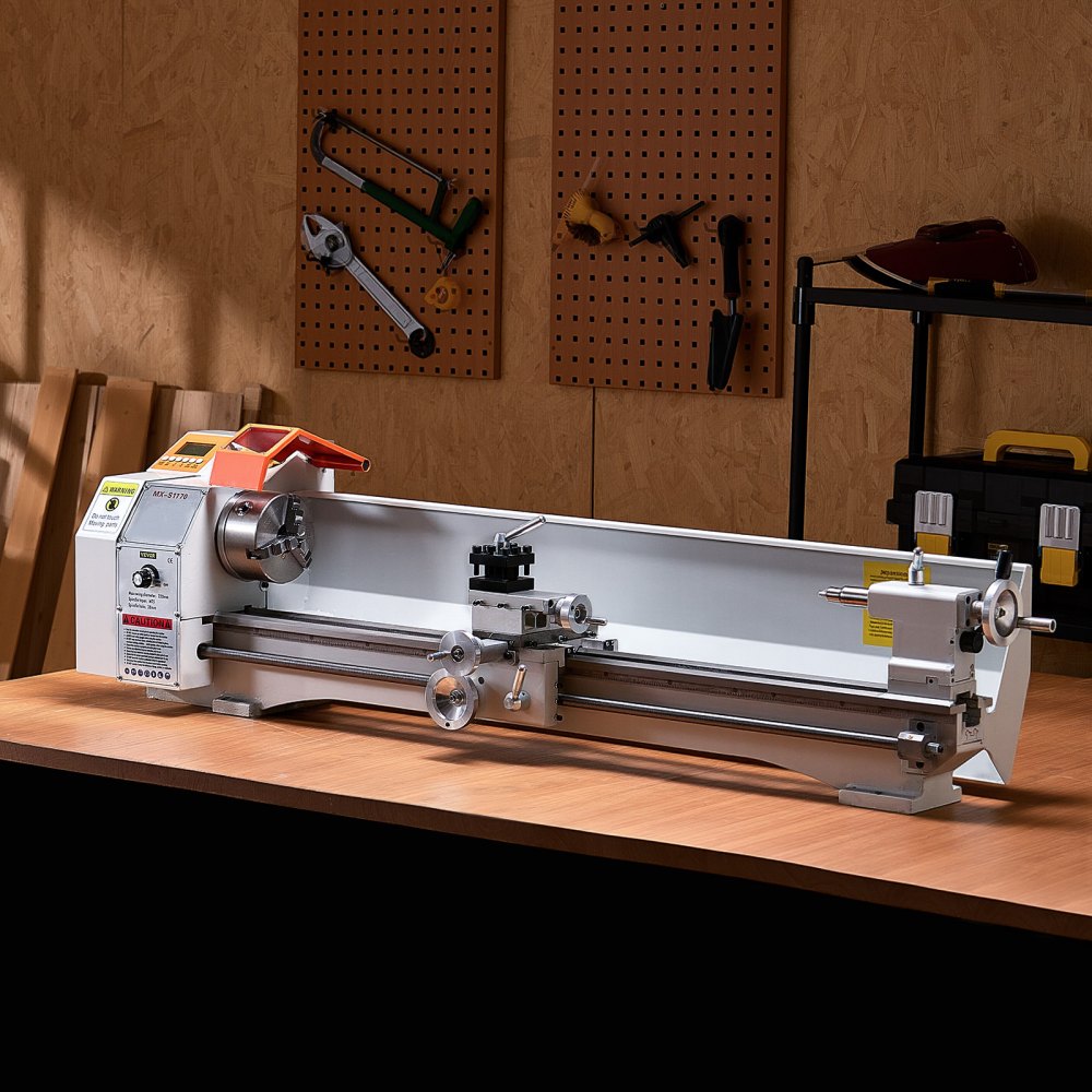 VEVOR Metal Lathe Machine, 220 x 1000 mm(8.7 x 39 in), Precision Bench Power Metal Lathe, Automatic Feed, 0-2500 RPM Variable Speed, 1250W Brushless Motor, for Processing Precision Parts Soft Metals Wood Plastics