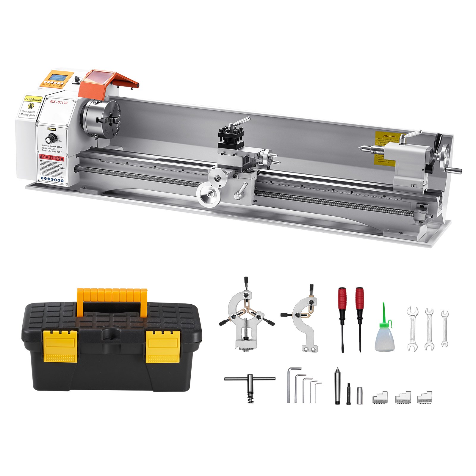 VEVOR Metal Lathe Machine, 220 x 1000 mm(8.7 x 39 in), Precision Bench Power Metal Lathe, Automatic Feed, 0-2500 RPM Variable Speed, 1250W Brushless Motor, for Processing Precision Parts Soft Metals Wood Plastics