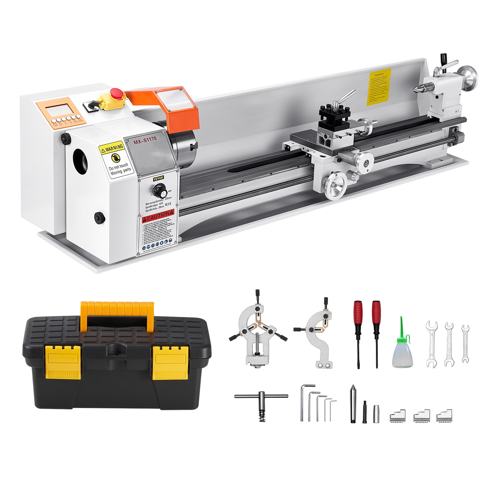 VEVOR Metal Lathe Machine, 220 x 1000 mm(8.7 x 39 in), Precision Bench Power Metal Lathe, Automatic Feed, 0-2500 RPM Variable Speed, 1250W Brushless Motor, for Processing Precision Parts Soft Metals Wood Plastics