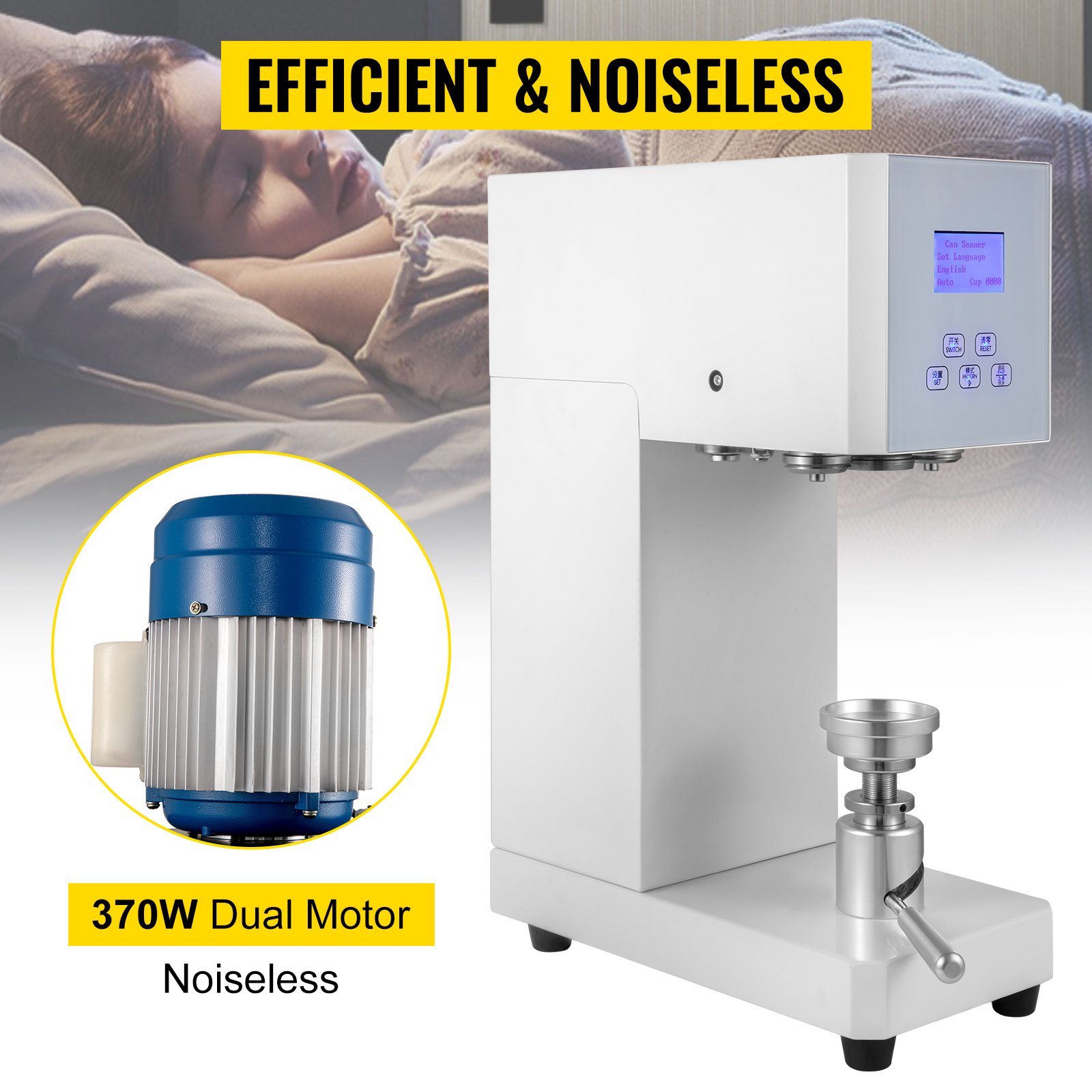 VEVOR Can Seamer, 2.2 inch/56 mm Diameter Sealing, Semi Automatic Tin Can Sealer Machine with 2.4 -6.7 inch/60-170 mm Applicable Can Height and Digital Control, 370W Electric Beer Can Seamer for Cans