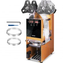 VEVOR Fully Automatic Sealing Machine Tea Cup Sealer 500-650 Cups/H 180 mm Gold