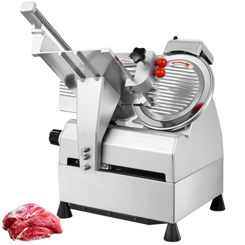 VEVOR Meat Slicer, 540W Electric Deli Slicer with Two 10" Stainless Steel Removable Blade, 0-15mm Adjustable Thickness for Home Use,  Child Lock Protection, Food Slicer Machine for Meat Cheese Bread