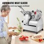 VEVOR Meat Slicer, 540W Electric Deli Slicer with Two 10" Stainless Steel Removable Blade, 0-15mm Adjustable Thickness for Home Use,  Child Lock Protection, Food Slicer Machine for Meat Cheese Bread