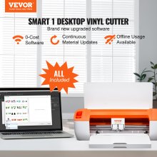 Mașină de tăiat vinil VEVOR, mașină de tăiat DIY cu conectivitate Bluetooth, compatibilă cu iOS, Android, Windows și Mac, modele masive incluse, pentru crearea de carduri personalizate, decorațiuni interioare