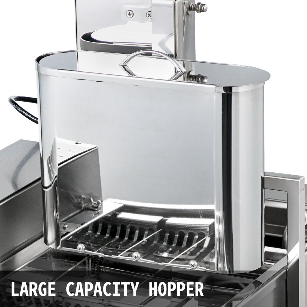 VEVOR 110V Commercial Automatic Donut Making Machine, 4 Rows Auto Doughnut Maker with 5.5L Hopper, Adjustable Thickness Fryer, Intelligent Control Panel, 304 Stainless Steel, Silver