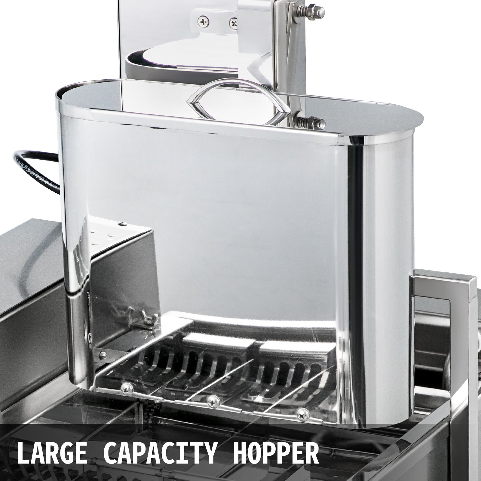 VEVOR 110V Commercial Automatic Donut Making Machine, 4 Rows Auto Doughnut Maker with 5.5L Hopper, Adjustable Thickness Fryer, Intelligent Control Panel, 304 Stainless Steel, Silver