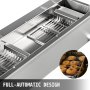 VEVOR 110V Commercial Automatic Donut Making Machine, Single Row Auto Doughnut Maker, 7L Hopper Donut Maker with 3 Sizes Molds, Doughnut Fryer, 304 Stainless Steel Auto Donut