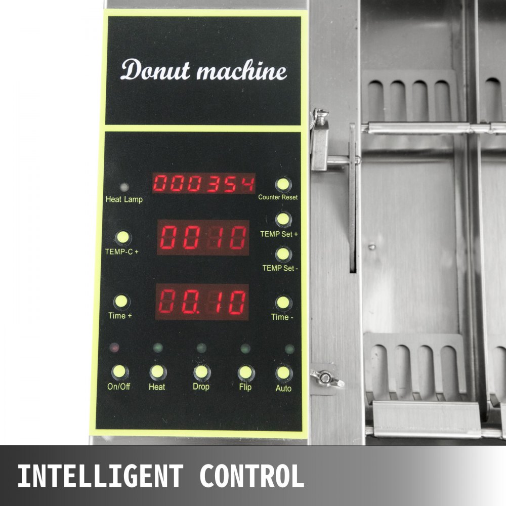 VEVOR 110V Commercial Automatic Donut Making Machine, 6 Rows Auto Doughnut Maker 9.5L Hopper, Intelligent Control Panel, Adjustable Thickness Donuts Fryer, 304 Stainless Steel