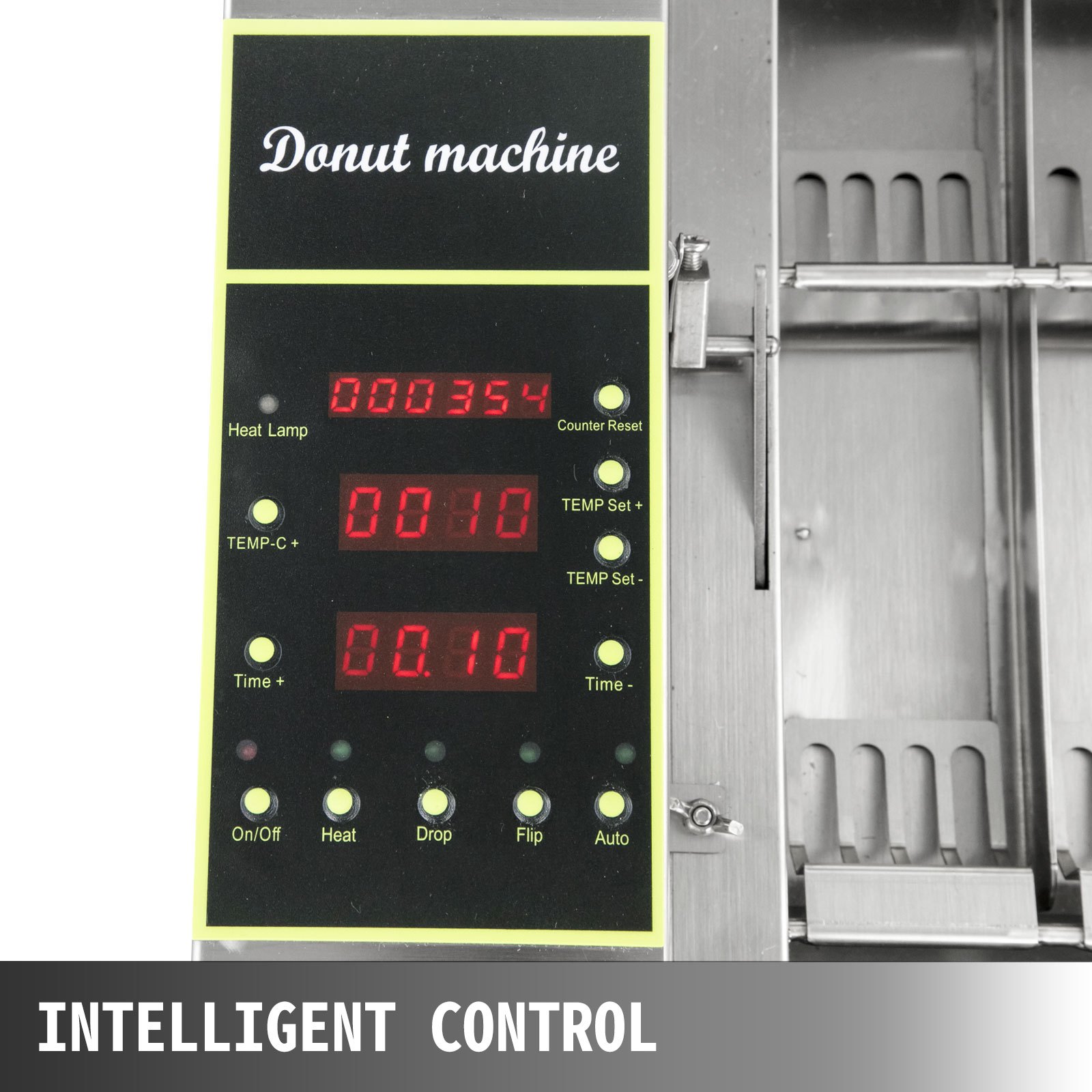 VEVOR 110V Commercial Automatic Donut Making Machine, 6 Rows Auto Doughnut Maker 9.5L Hopper, Intelligent Control Panel, Adjustable Thickness Donuts Fryer, 304 Stainless Steel