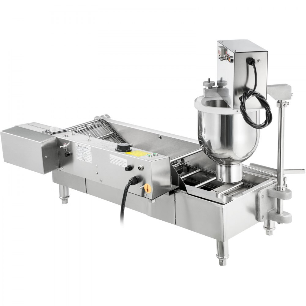 VEVOR Commercial Automatic Donut Making Machine 2 Rows Auto Doughnut Maker 7L Hopper Donut Maker with 3 Sizes Moulds 110V Doughnut Fryer with Intelligent Control Panel 304 Stainless Steel Auto Donut