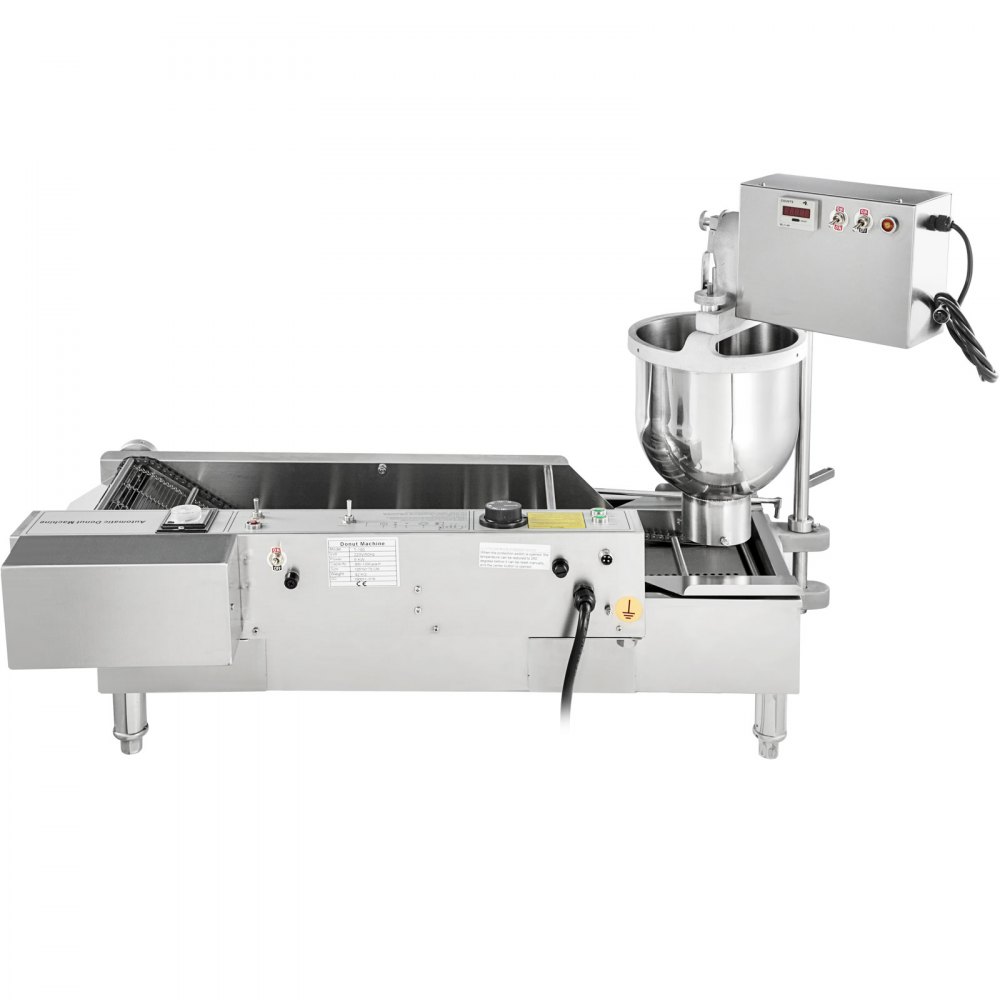 VEVOR Commercial Automatic Donut Making Machine 2 Rows Auto Doughnut Maker 7L Hopper Donut Maker with 3 Sizes Moulds 110V Doughnut Fryer with Intelligent Control Panel 304 Stainless Steel Auto Donut