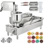 VEVOR Automatic Doughnut Maker Machine 2 Rows Automatic Donut Maker 7L Hopper Commercial Donut Maker with 3 Sizes Molds Commercial Donut Maker Machine 304 Stainless Steel Automatic Donut Machine