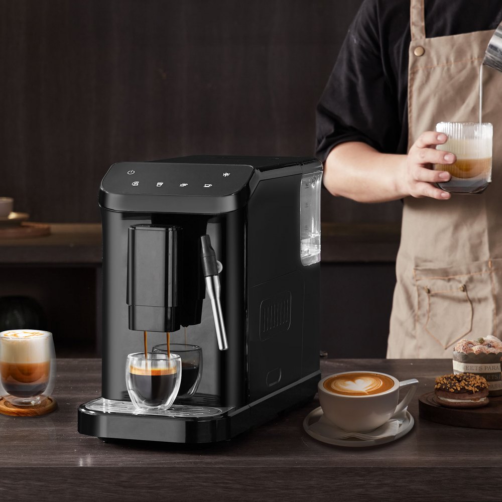 VEVOR Automatic Espresso Machine, 20 Bar Auto Coffee Machine with Frother Steam Wand, Built-In Grinder and 15-Level Grinding Settings, Professional Espresso Coffee Maker with 1.5L Water Tank