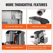 Fully Automatic Espresso Machine 20 Bar with Auto Milk Frother & Grinder