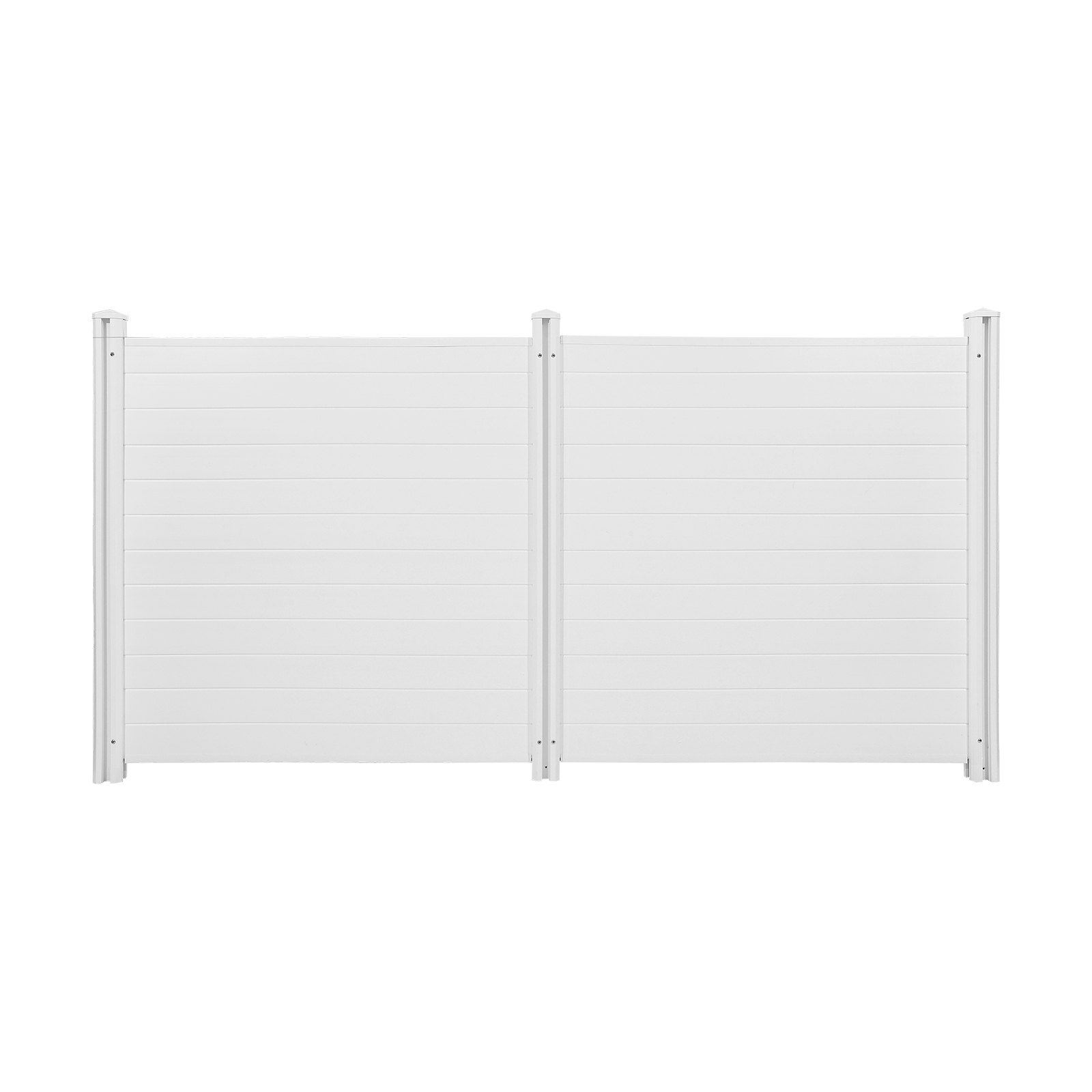 VEVOR 2 Panels Outdoor Privacy Screen, 50 x 50 in Air Conditioner Fence with 27.6 in Ground Stakes, Pool Equipment Enclosure, Horizontal Vinyl Privacy Fence, Ideal for Trash Can and A/C Units, White