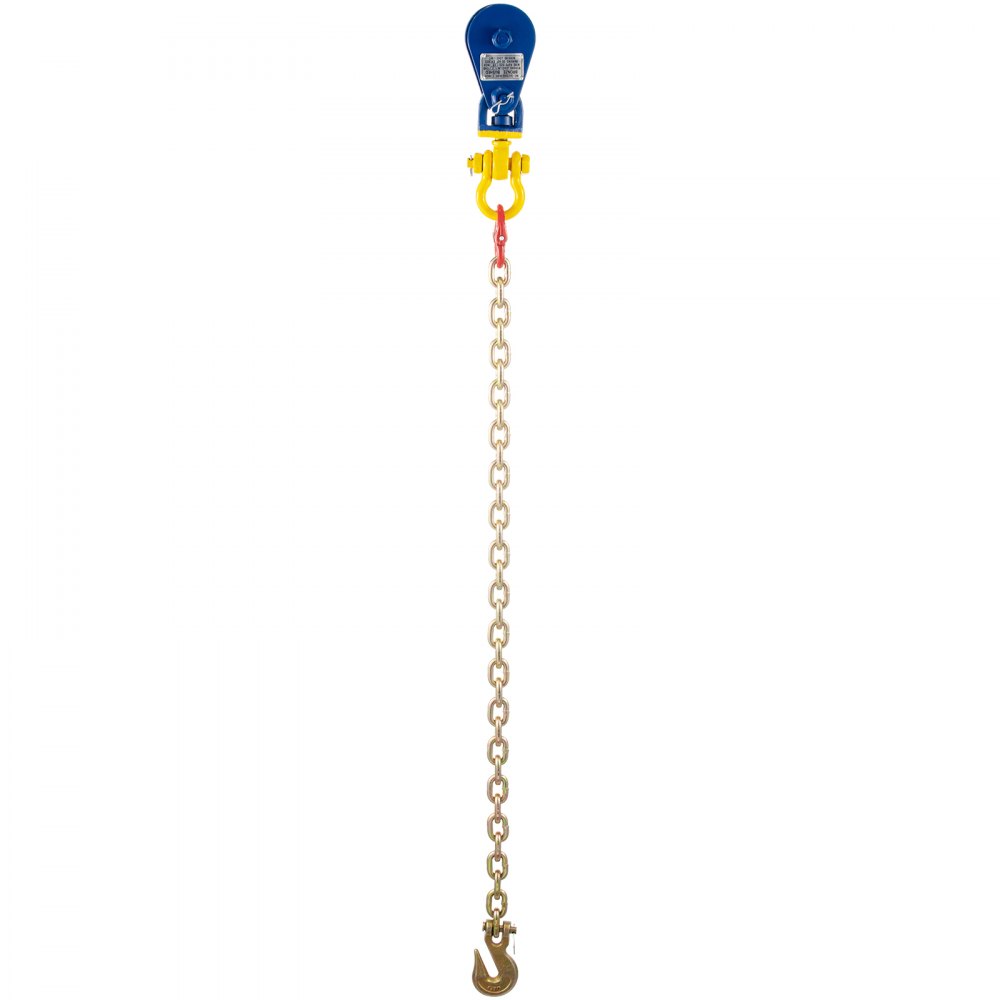 VEVOR 2ton Snatch Block with Chain, 4400 lbs Capacity Snatch Rigging Block, 3'' Single Sheave Block w/Swivel Hook and Latch, Fit 3/8'' Wire Cable Heavy Duty for Recovery Wrecker Roll Back Pulling