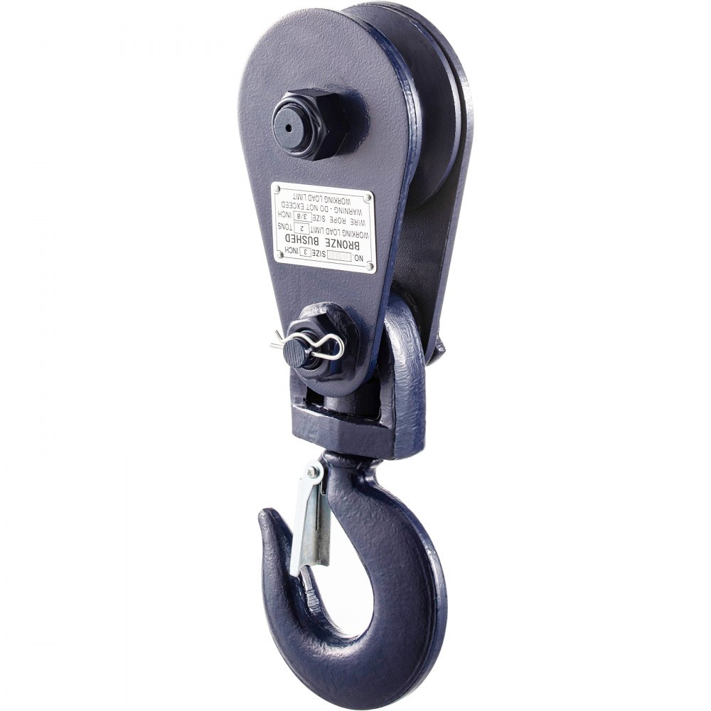 Vevor 2ton Snatch Block With Hook Snatch Rigging Blocks 4400lbs 3'' Sheave Blue