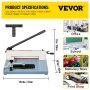 Cortador de papel industrial VEVOR Cortador de papel resistente 17" para corte de papel A3