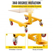 VEVOR Manual Winch Stacker, 9.4\" - 72\" Height Range, 19.7\" Length x 15.7\" Width Platform, Steel Lite Load Lift Winch, Hand Winch Lift Truck, 331 lbs Capacity Material Lift for Shipping Facilities