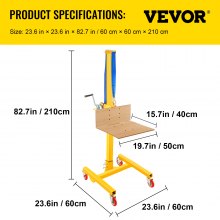 VEVOR Manual Winch Stacker Material Lift 72" Max Height 331 lbs Capacity Lift