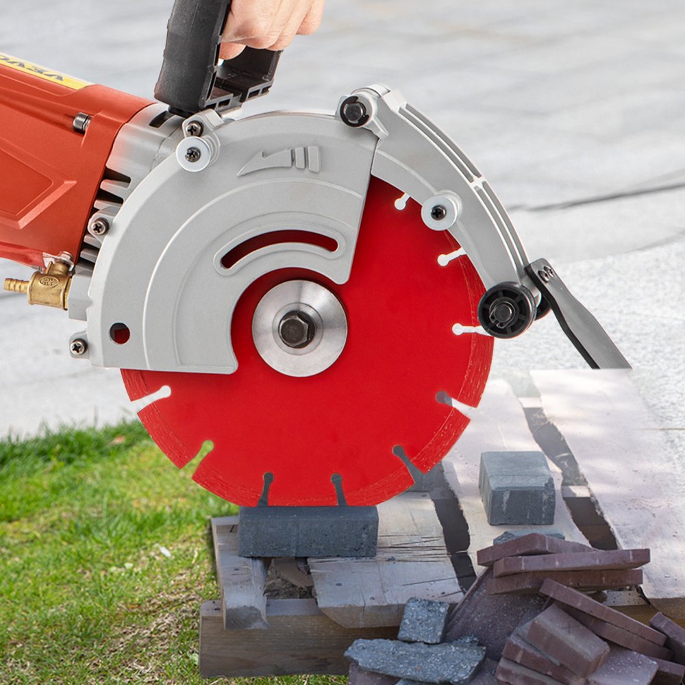 VEVOR Electric Concrete Saw, 7" Blade with 3 inch Max Cutting Depth, Wet/Dry Sawing with Blade and Tools for Granite, Brick, Porcelain, Reinforced Concrete
