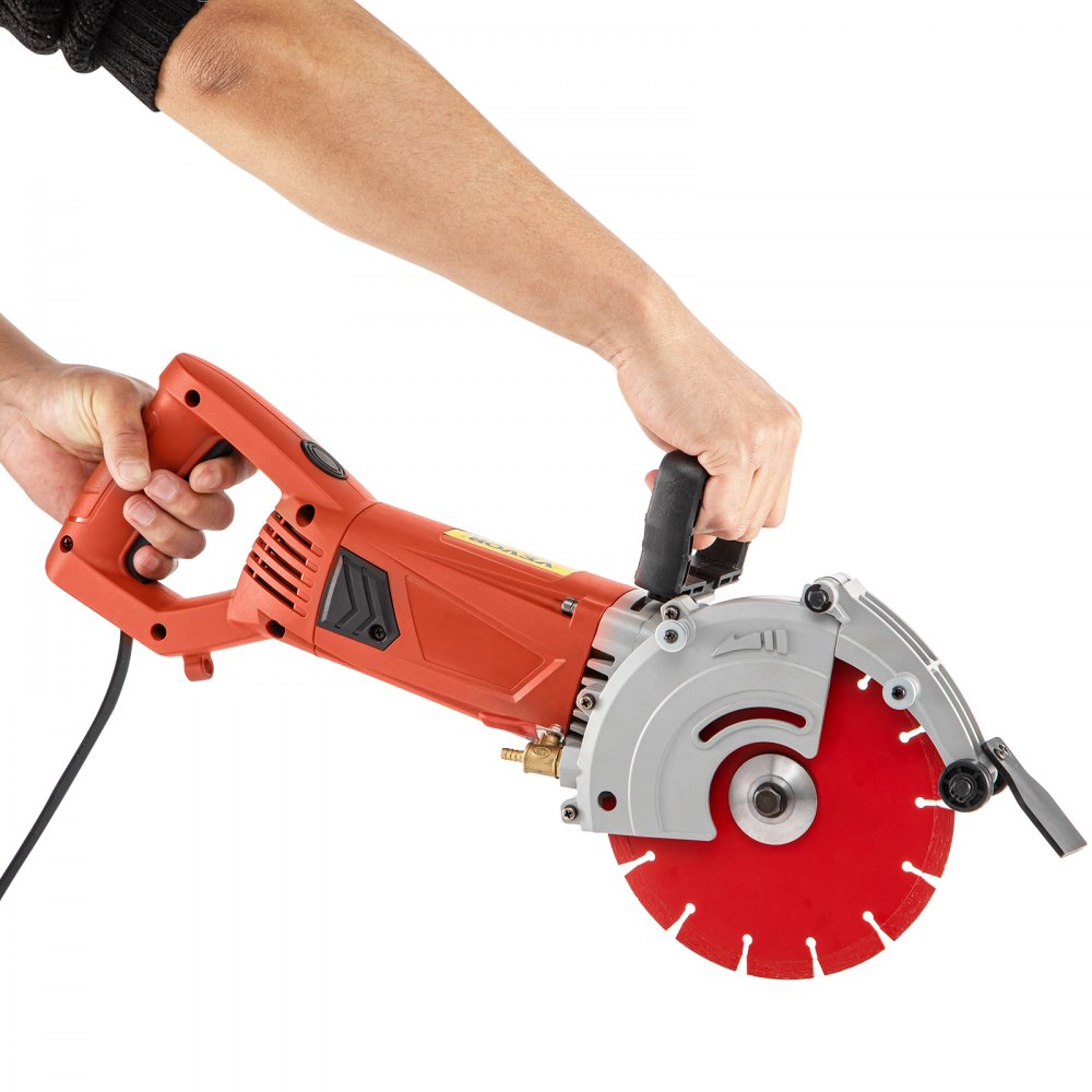 VEVOR Electric Concrete Saw, 7" Blade with 3 inch Max Cutting Depth, Wet/Dry Sawing with Blade and Tools for Granite, Brick, Porcelain, Reinforced Concrete