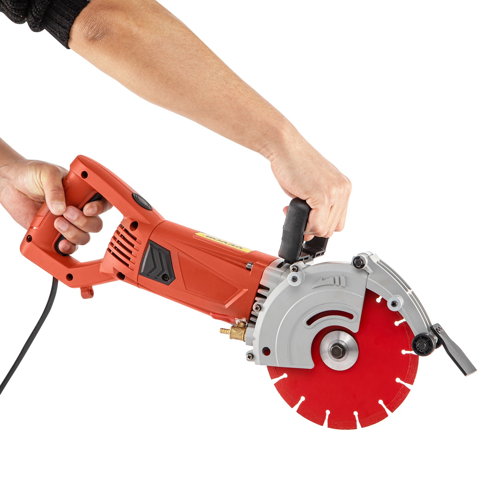 VEVOR Electric Concrete Saw, 7" Blade with 3 inch Max Cutting Depth, Wet/Dry Sawing with Blade and Tools for Granite, Brick, Porcelain, Reinforced Concrete