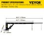 VEVOR UTE Lift Crane Swivel Base Hoist Jack 454kg Truck Hoist Lift Cable Winch