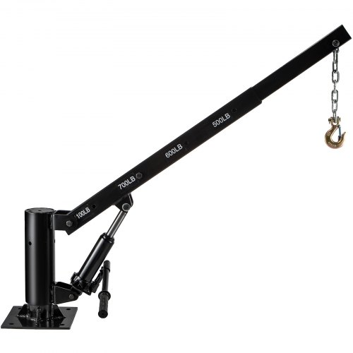 VEVOR Davit Crane, 1100lbs Pickup Truck Crane, 360°Swivel Design, Hydraulic Crane Hoist Telescopic Hoist Crane for Truck, Crane Hitch for Lifting Goods in Construction, Factory, and Transport