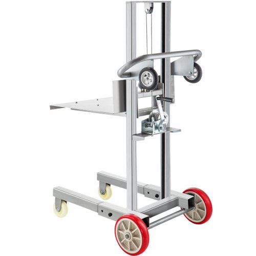 VEVOR Manual Winch Stacker, 4.7" - 57" Height Range, 23.6" Length x 19.7" Width Platform, Steel Lite Load Lift Winch, Hand Winch Lift Truck, 394 lbs Capacity Material Lift for Shipping Facilities