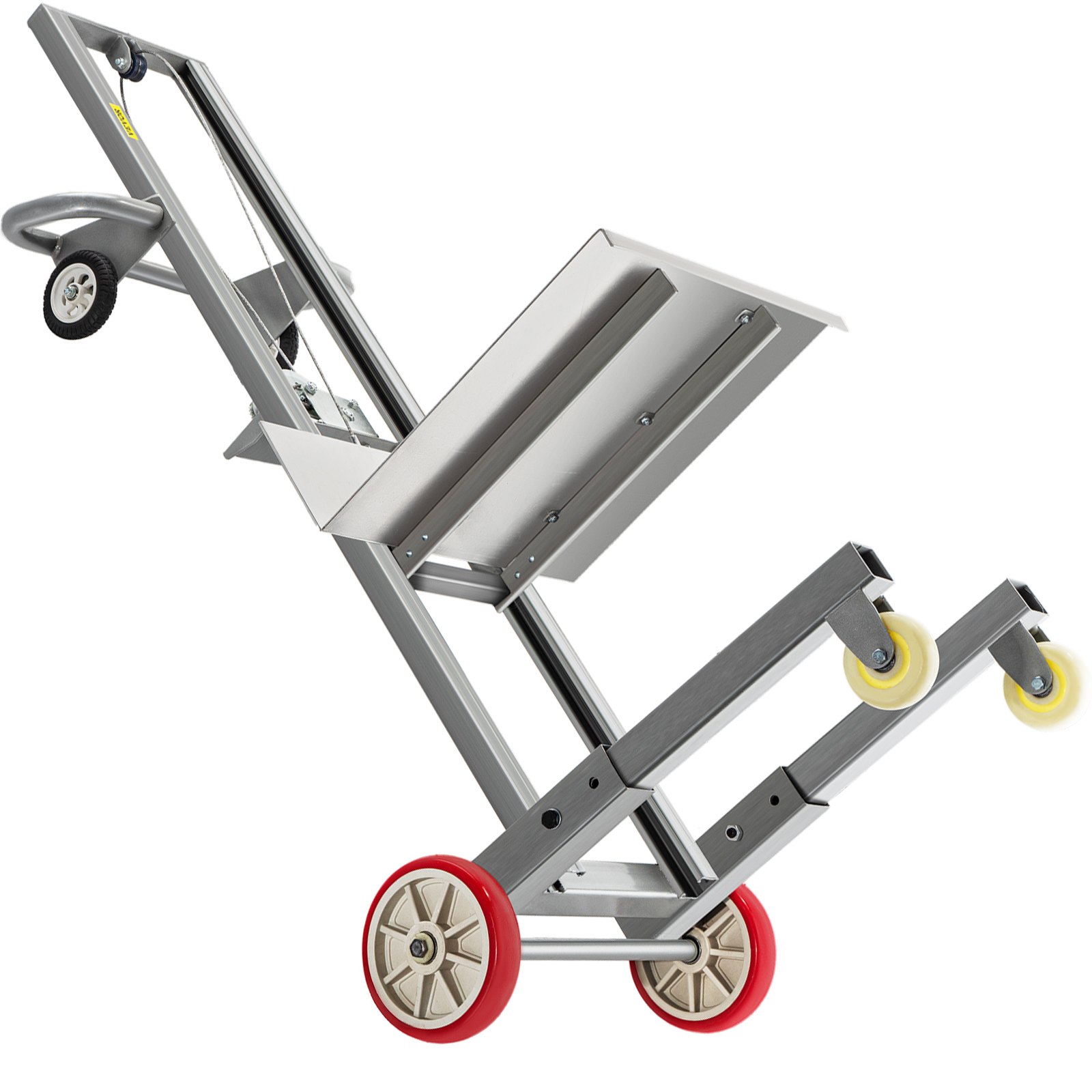 VEVOR Apilador de cabrestante manual, rango de altura de 4.7" - 57", plataforma de 23.6" de largo x 19.7" de ancho, cabrestante de elevación de carga Steel Lite, camión elevador de cabrestante manual, elevación de material de 394 lbs de capacidad para instalaciones de envío