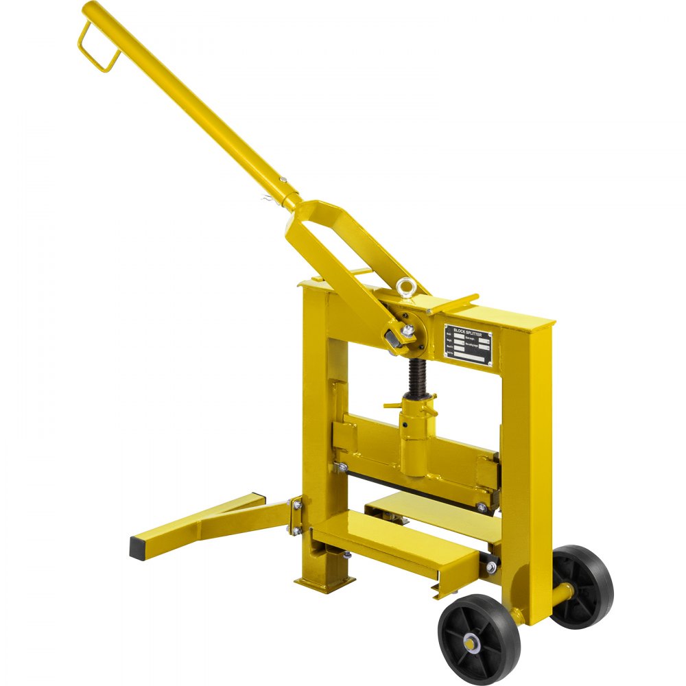 VEVOR Pavers Splitter Tool Cutting Length Max.12.6 inches Manual Pavers Splitter Tool Cutting Height Max. 5.5 inches for Splitting Cutting Standard Paving Blocks with Portable Wheels (Yellow)