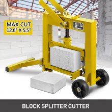 VEVOR Pavers Splitter Tool Cutting Length Max.12.6 inches Manual Pavers Splitter Tool Cutting Height Max. 5.5 inches for Splitting Cutting Standard Paving Blocks with Portable Wheels (Yellow)
