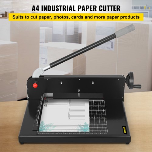 VEVOR Paper Cutter 12Inch A4 Commercial Heavy Duty Paper Cutter 300 Sheets 45HRC Hardness Stack Cutter Metal Base Desktop Stack Cutter for Home Office (A4)