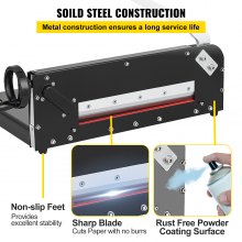 12" Width Manual Stack Paper Trimmer A4 Paper Cutter W/ Clamp & Safe Lock