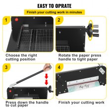 12" Width Manual Stack Paper Trimmer A4 Paper Cutter W/ Clamp & Safe Lock