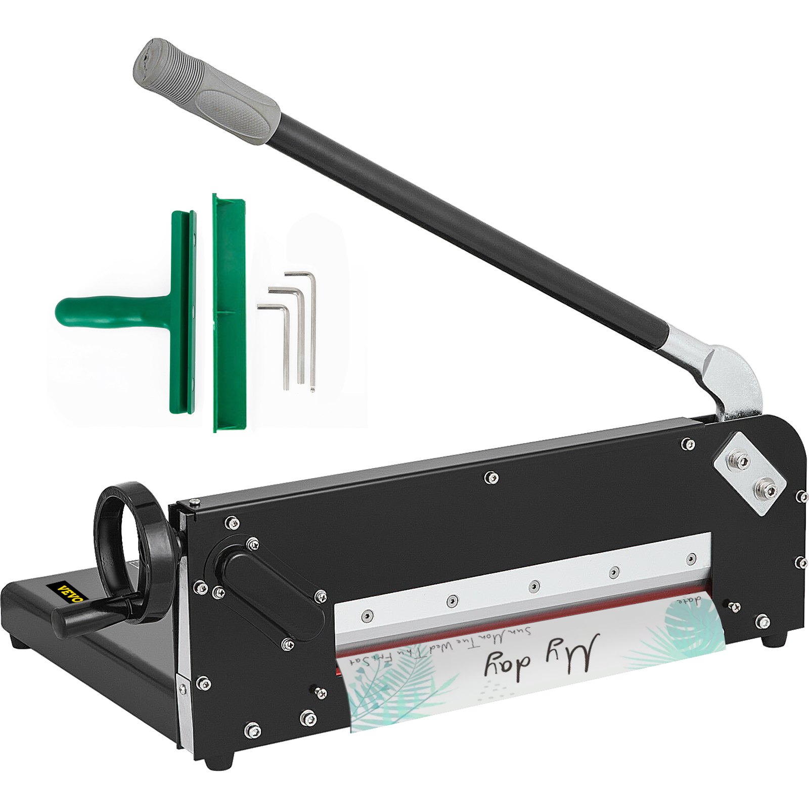 VEVOR Paper Cutter 12Inch A4 Commercial Heavy Duty Paper Cutter 300 Sheets 45HRC Hardness Stack Cutter Metal Base Desktop Stack Cutter for Home Office (A4)