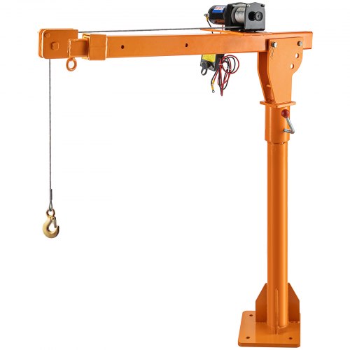 VEVOR Davit Crane, 1100 lbs Truck Crane, Wireless Remote Control Dock Crane, 110V 360° Swivel Electric Crane for Truck, Crane Hitch for Lifting Goods in Construction, Forestry, Factory, and Transport