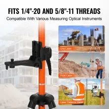 VEVOR Laser Level Tripod 1/4"-20 & 5/8"-11 Thread 40.94-133.85 in Height Adjust