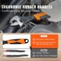 VEVOR 8-Piece Pliers Set, High Carbon Steel, 12"/10"/8" Groove Joint Pliers, 8" Linesman's Pliers, 6" Slip Joint Pliers, 8" Long Nose Pliers, 6" Diagonal Cutter, 10" Adjustable Wrench, and Tool Bag