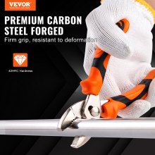 VEVOR Pliers Set, 8-Piece, High Carbon Steel, 12"/10"/8" Groove Joint Pliers, 8" Linesman's Pliers, 6" Slip Joint Pliers, 8" Long Nose Pliers, 6" Diagonal Cutter, 10" Adjustable Wrench, and Tool Bag