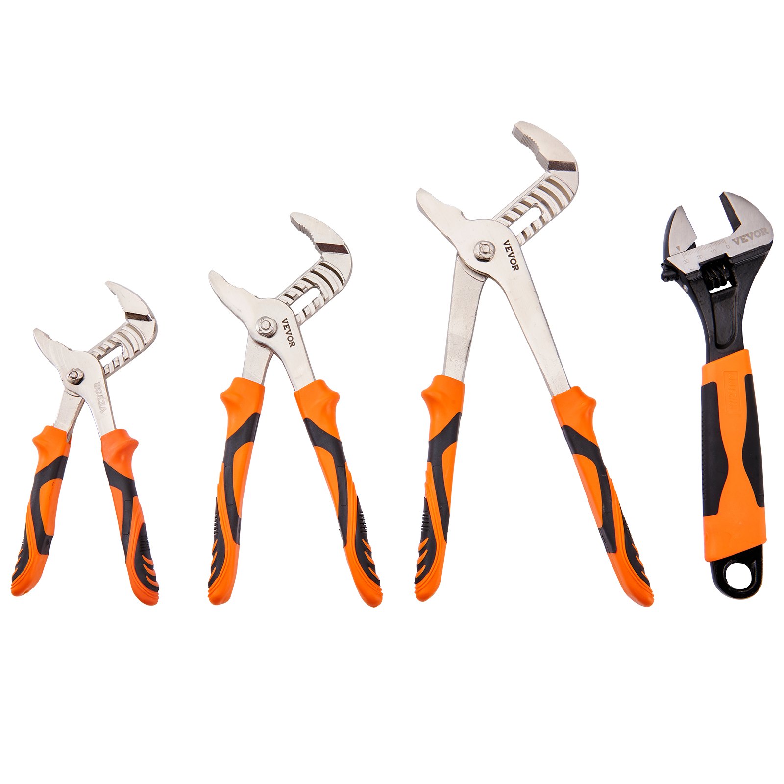 VEVOR Pliers Set, 8-Piece, High Carbon Steel, 12"/10"/8" Groove Joint Pliers, 8" Linesman's Pliers, 6" Slip Joint Pliers, 8" Long Nose Pliers, 6" Diagonal Cutter, 10" Adjustable Wrench, and Tool Bag