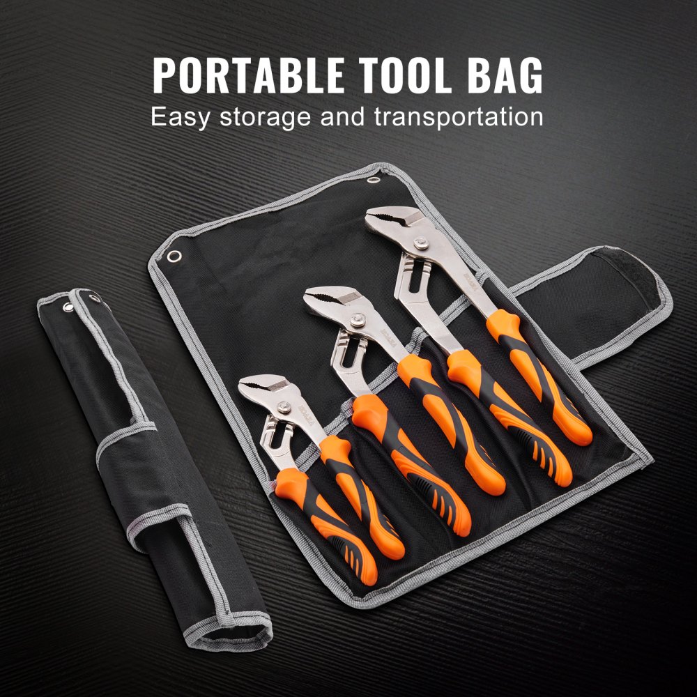 portable tool bag with VEVOR groove joint pliers for easy storage and transportation.