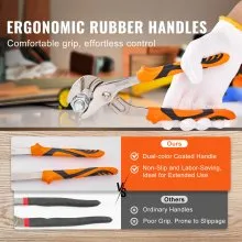 VEVOR 3-Piece Groove Joint Pliers Set, 12/10/8 inch, Heat-Treated High Carbon Steel Water Pump Pliers, Button Quick Adjustable Pliers for Home Repair, Gripping, Nuts, Bolts, Pipes, Fittings
