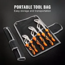VEVOR 3-Piece Groove Joint Pliers Set, 12/10/8 inch, Heat-Treated High Carbon Steel Water Pump Pliers, Button Quick Adjustable Pliers for Home Repair, Gripping, Nuts, Bolts, Pipes, Fittings