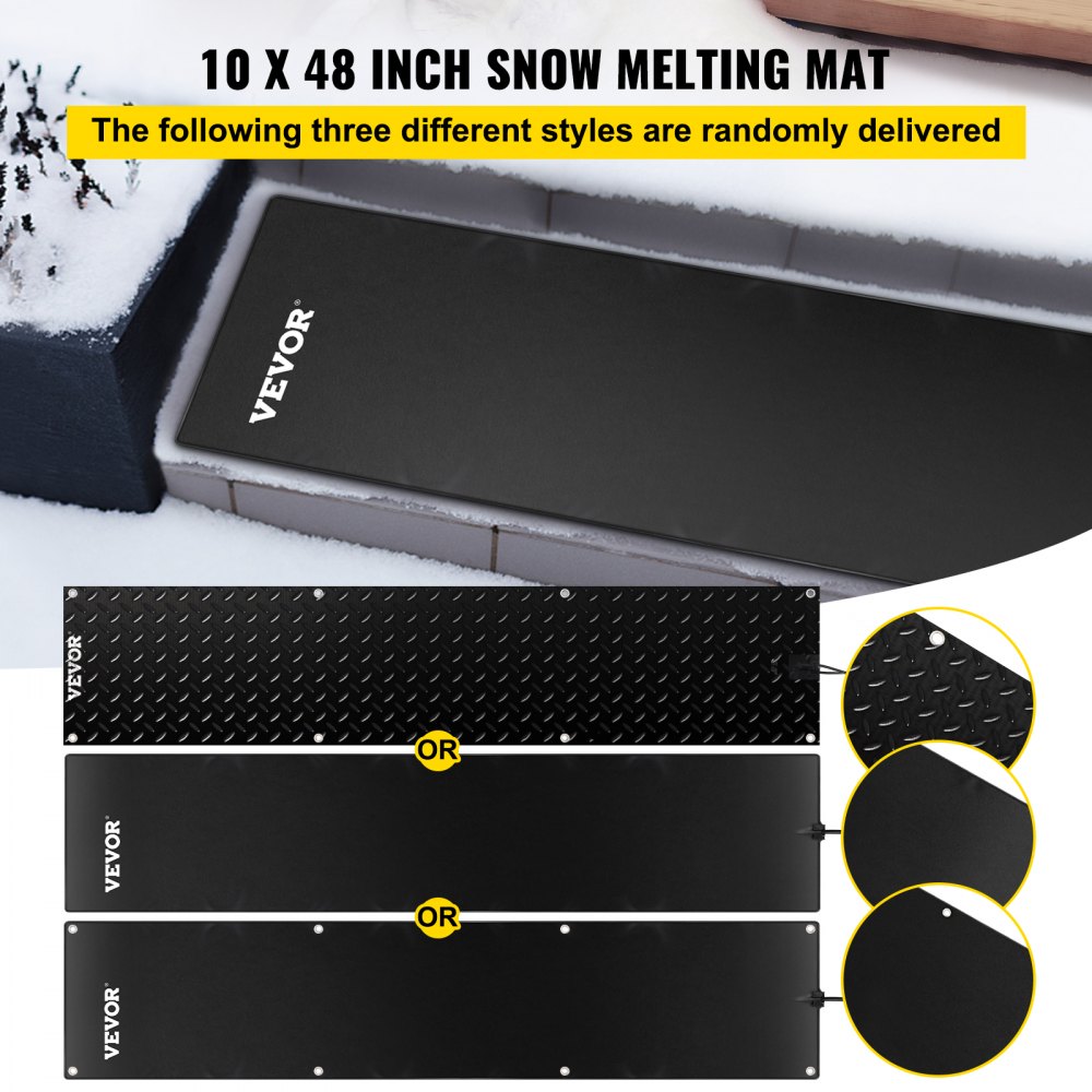 Heated Snow & Ice Melting Door Mat - 120V, 180 Watts, 2 ft W x 3 ft L (Connectable)