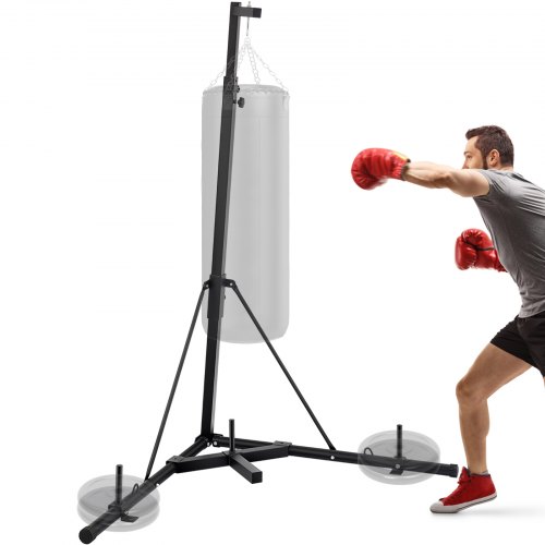 VEVOR Punching Bag Stand Heavy Duty Boxing Punch Bag Stand Folding Height Adjustable Free Standing Boxing Stand  Without Bag Punching Stand