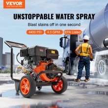 VEVOR Gas Pressure Washer Gas Powered Washer 4400 PSI 4.0 GPM 390cc 5 Nozzles